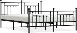vidaXL - Bedframe - met - voetbord - zonder - matras - metaal - zwart - 180x200 - cm