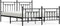 vidaXL - Bedframe - met - voetbord - zonder - matras - metaal - zwart - 180x200 - cm