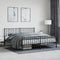 vidaXL - Bedframe - met - voetbord - zonder - matras - metaal - zwart - 180x200 - cm