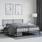 vidaXL - Bedframe - met - voetbord - zonder - matras - metaal - zwart - 160x200 - cm