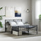 vidaXL - Bedframe - met - voetbord - zonder - matras - metaal - zwart - 160x200 - cm