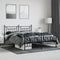 vidaXL - Bedframe - met - voetbord - zonder - matras - metaal - zwart - 180x200 - cm