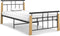 vidaXL - Bedframe - metaal - en - massief - eikenhout - 100x200 - cm
