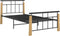 vidaXL - Bedframe - metaal - en - massief - eikenhout - 100x200 - cm