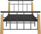 vidaXL - Bedframe - metaal - en - massief - eikenhout - 100x200 - cm