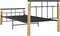 vidaXL - Bedframe - metaal - en - massief - eikenhout - 100x200 - cm