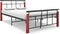 vidaXL - Bedframe - metaal - en - massief - eikenhout - 120x200 - cm