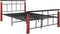 vidaXL - Bedframe - metaal - en - massief - eikenhout - 120x200 - cm