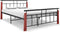 vidaXL - Bedframe - metaal - en - massief - eikenhout - 140x200 - cm