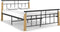 vidaXL - Bedframe - metaal - en - massief - eikenhout - 140x200 - cm