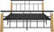 vidaXL - Bedframe - metaal - en - massief - eikenhout - 140x200 - cm