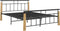 vidaXL - Bedframe - metaal - en - massief - eikenhout - 140x200 - cm