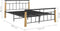 vidaXL - Bedframe - metaal - en - massief - eikenhout - 140x200 - cm