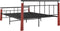 vidaXL - Bedframe - metaal - en - massief - eikenhout - 140x200 - cm