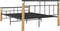 vidaXL - Bedframe - metaal - en - massief - eikenhout - 140x200 - cm