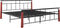 vidaXL - Bedframe - metaal - en - massief - eikenhout - 180x200 - cm