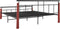vidaXL - Bedframe - metaal - en - massief - eikenhout - 180x200 - cm