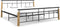 vidaXL - Bedframe - metaal - en - massief - eikenhout - 200x200 - cm