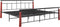 vidaXL - Bedframe - metaal - en - massief - eikenhout - 200x200 - cm