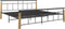 vidaXL - Bedframe - metaal - en - massief - eikenhout - 200x200 - cm