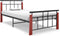 vidaXL - Bedframe - metaal - en - massief - eikenhout - 90x200 - cm