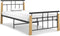 vidaXL - Bedframe - metaal - en - massief - eikenhout - 90x200 - cm