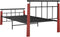 vidaXL - Bedframe - metaal - en - massief - eikenhout - 90x200 - cm