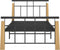 vidaXL - Bedframe - metaal - en - massief - eikenhout - 90x200 - cm