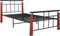 vidaXL - Bedframe - metaal - en - massief - eikenhout - 90x200 - cm