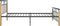 vidaXL - Bedframe - metaal - en - massief - eikenhout - 90x200 - cm