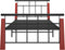 vidaXL - Bedframe - metaal - en - massief - eikenhout - 90x200 - cm