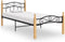 vidaXL - Bedframe - metaal - en - massief - eikenhout - zwart - 90x200 - cm