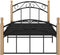 vidaXL - Bedframe - metaal - en - massief - eikenhout - zwart - 90x200 - cm