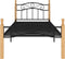 vidaXL - Bedframe - metaal - en - massief - eikenhout - zwart - 90x200 - cm