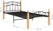 vidaXL - Bedframe - metaal - en - massief - eikenhout - zwart - 90x200 - cm