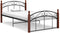 vidaXL - Bedframe - metaal - en - massief - eikenhout - zwart - 120x200 - cm