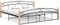 vidaXL - Bedframe - metaal - en - massief - eikenhout - zwart - 200x200 - cm