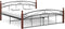 vidaXL - Bedframe - metaal - en - massief - eikenhout - zwart - 180x200 - cm