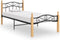vidaXL - Bedframe - metaal - en - massief - eikenhout - zwart - 100x200 - cm