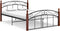 vidaXL - Bedframe - metaal - en - massief - eikenhout - zwart - 140x200 - cm