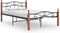 vidaXL - Bedframe - metaal - en - massief - eikenhout - zwart - 120x200 - cm