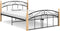 vidaXL - Bedframe - metaal - en - massief - eikenhout - zwart - 140x200 - cm