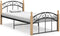 vidaXL - Bedframe - metaal - en - massief - eikenhout - zwart - 100x200 - cm