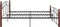 vidaXL - Bedframe - metaal - en - massief - eikenhout - zwart - 180x200 - cm