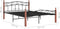 vidaXL - Bedframe - metaal - en - massief - eikenhout - zwart - 140x200 - cm