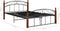 vidaXL - Bedframe - metaal - en - massief - eikenhout - zwart - 140x200 - cm