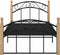 vidaXL - Bedframe - metaal - en - massief - eikenhout - zwart - 100x200 - cm