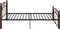 vidaXL - Bedframe - metaal - en - massief - eikenhout - zwart - 120x200 - cm
