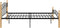 vidaXL - Bedframe - metaal - en - massief - eikenhout - zwart - 140x200 - cm