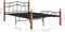 vidaXL - Bedframe - metaal - en - massief - eikenhout - zwart - 120x200 - cm